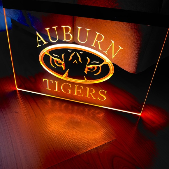 AUBURN TIGERS LED NEON ORANGE LIGHT SIGN 8x12 - Picture 2 of 3